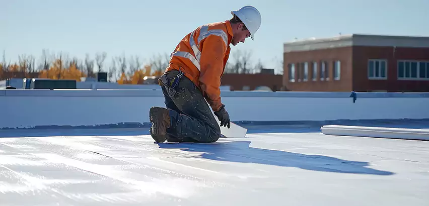 Flat Roof Drain Installation in Wheaton
